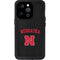 University of Nebraska Collegiate Text Black iPhone 15 Pro Waterproof Case